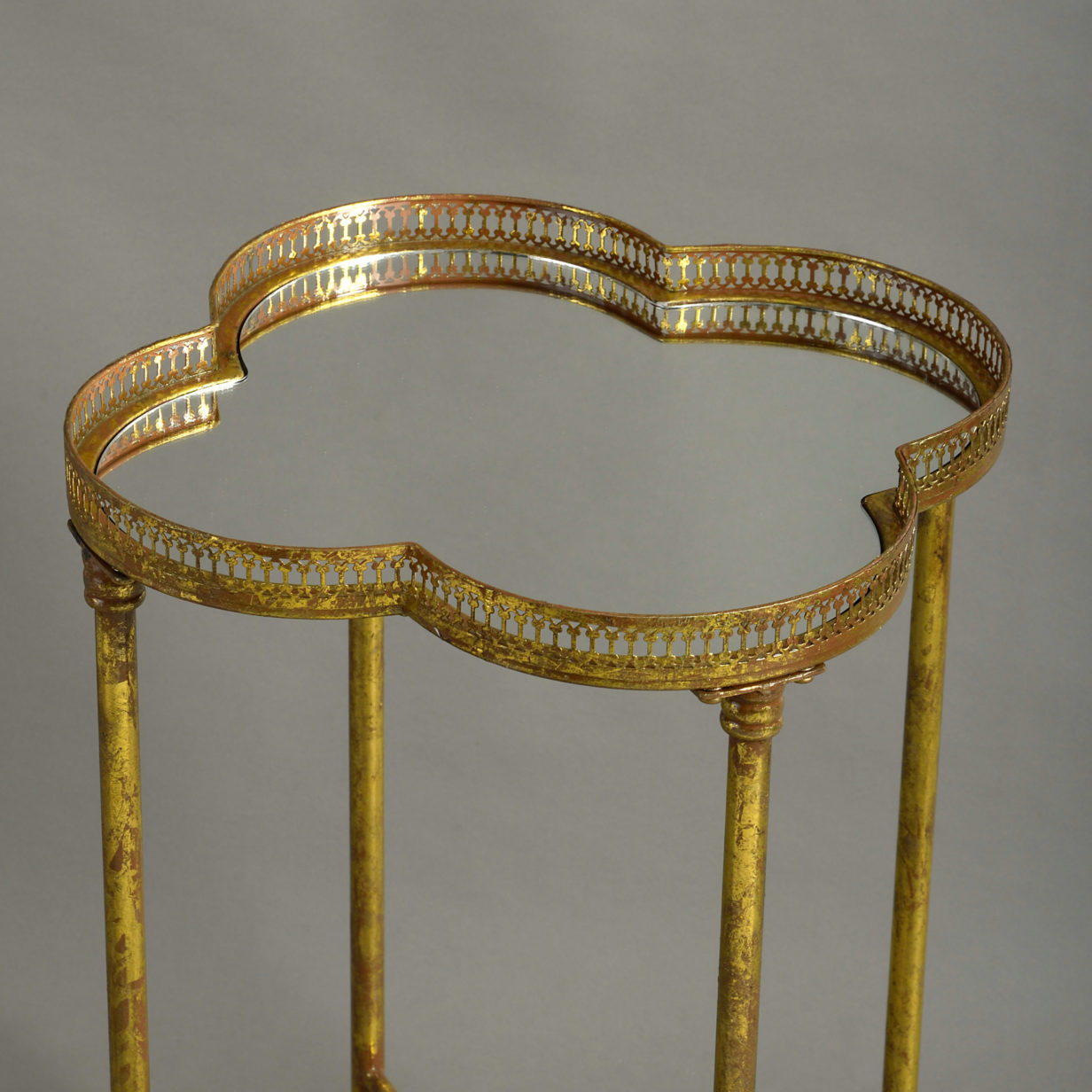 Mid-century gilt metal end table