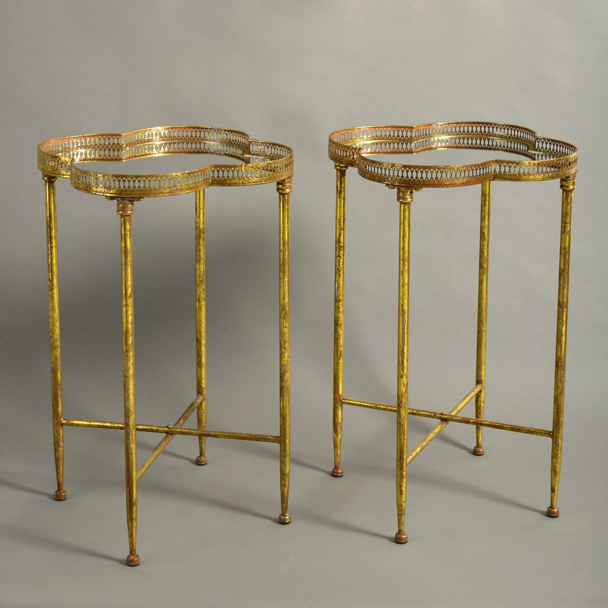 Pair of gilt end tables