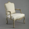Painted rococo fauteuil