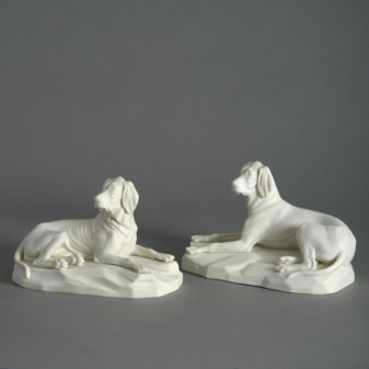 Pair of Parian Hounds