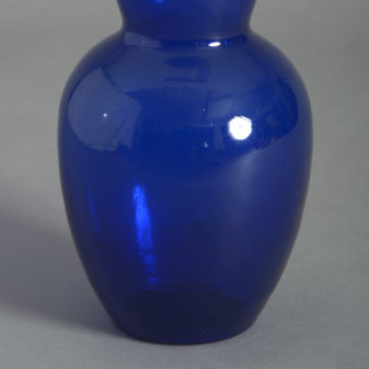 Pair of bristol blue glass vases