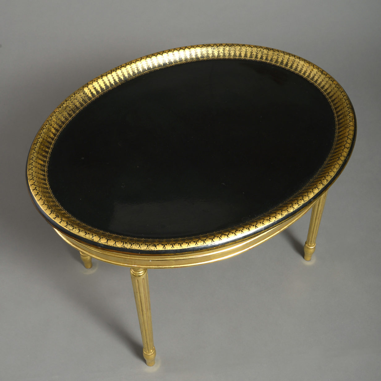 An early 19th century regency period papier maché tray table