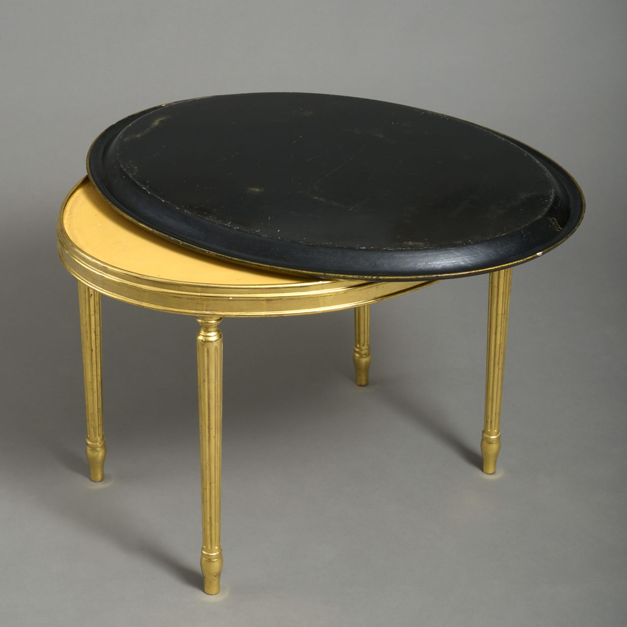 An early 19th century regency period papier maché tray table