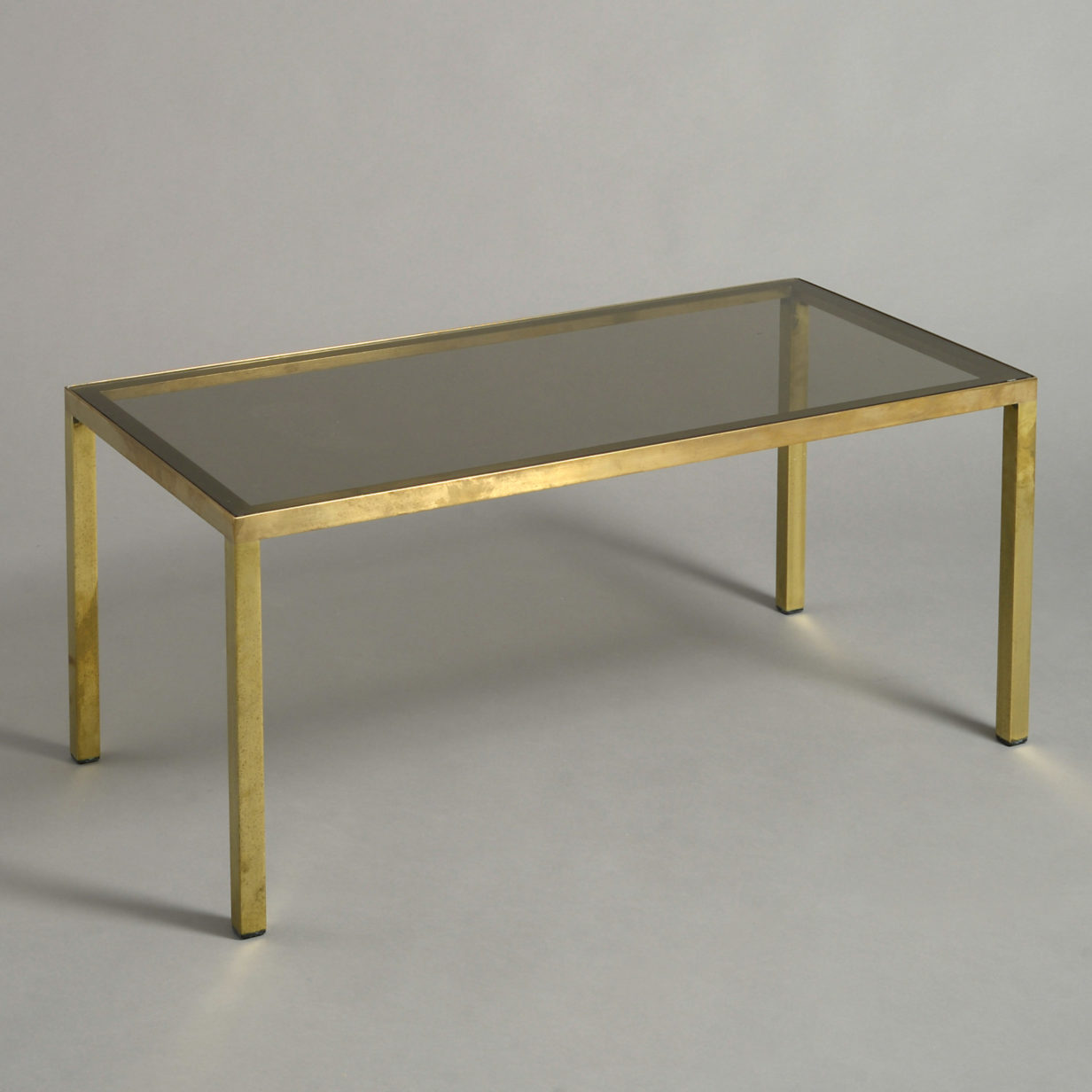 Mid-century rectangular brass coffee table