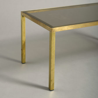 Mid-century rectangular brass coffee table