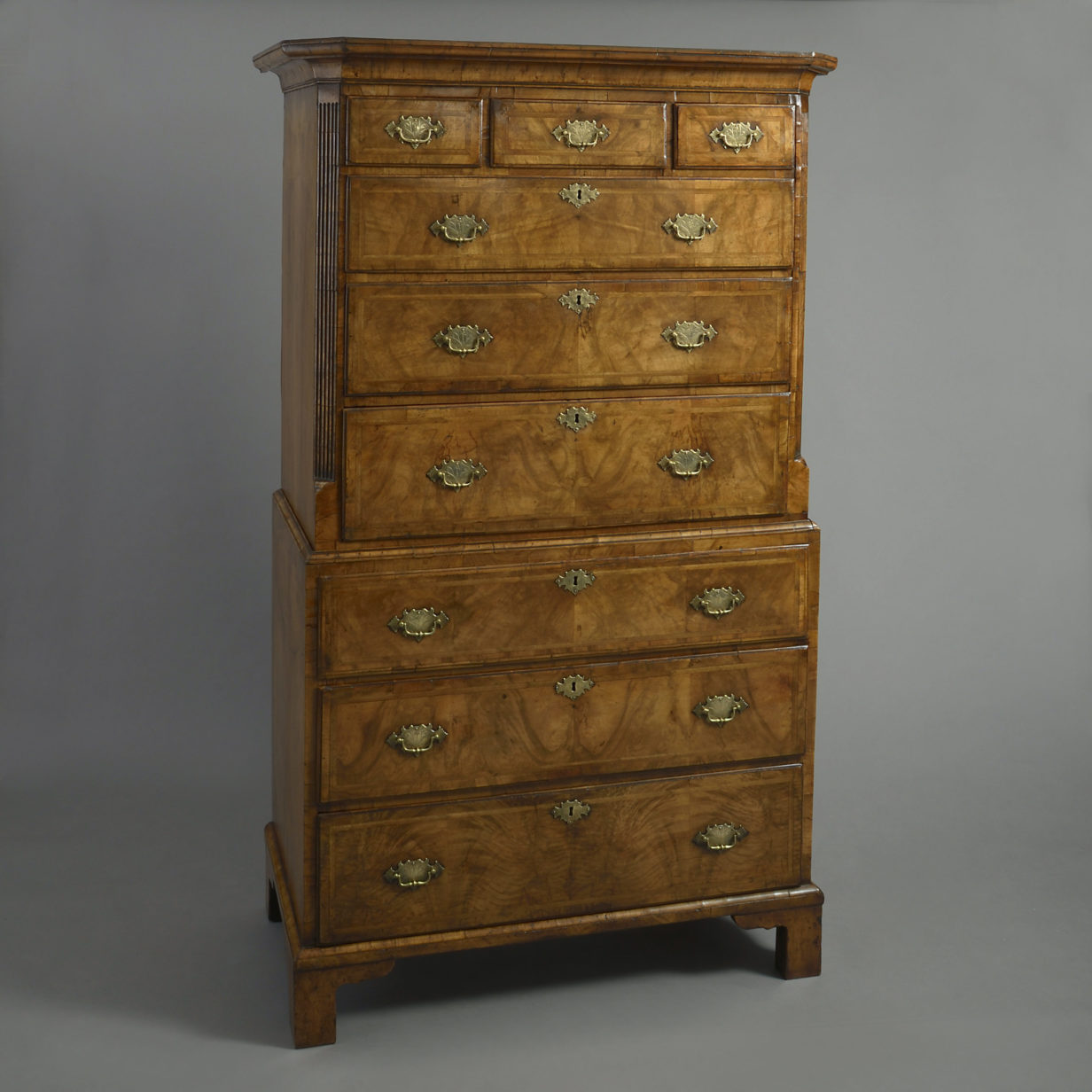 George i walnut chest on chest