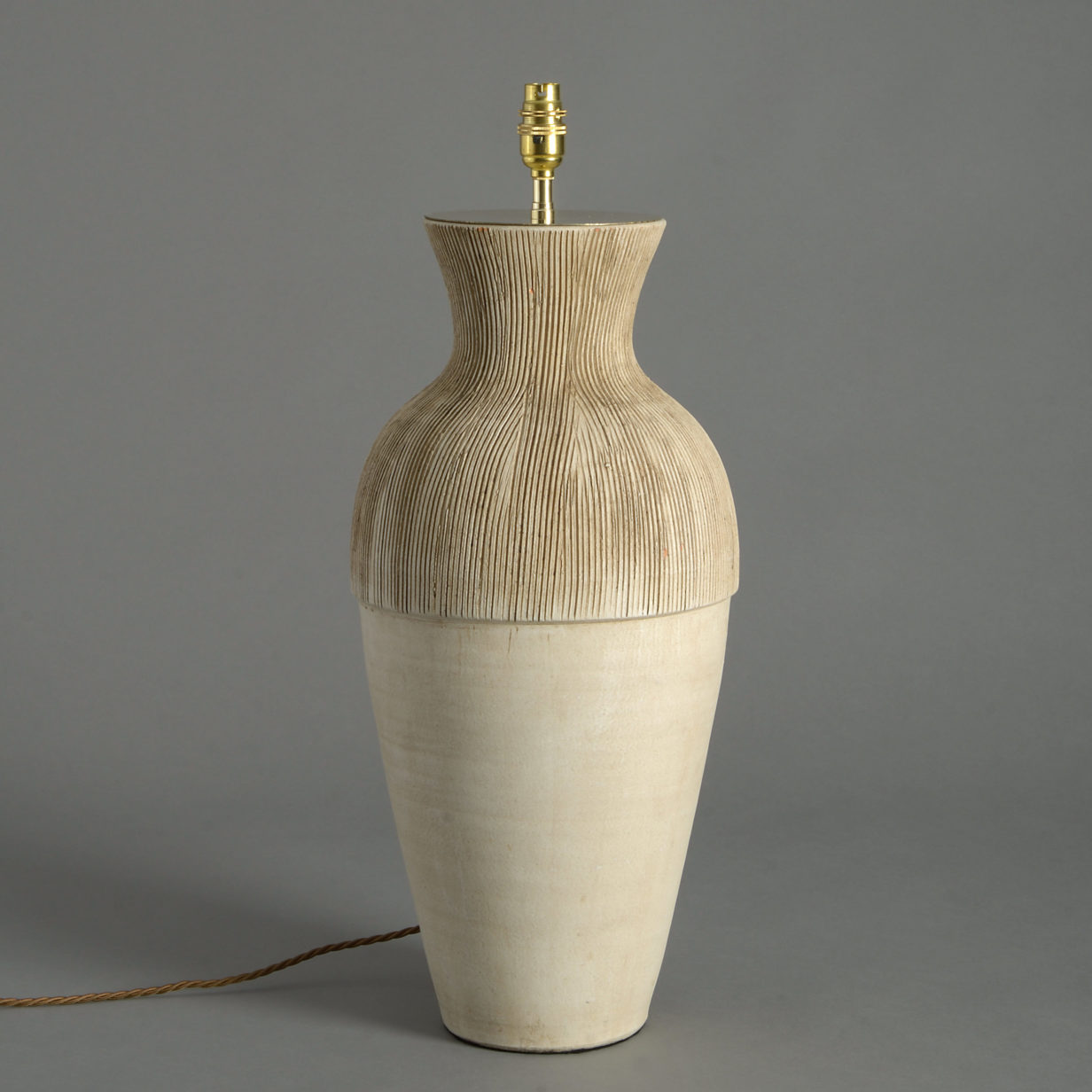 A mid-century studio pottery vase as a lamp
