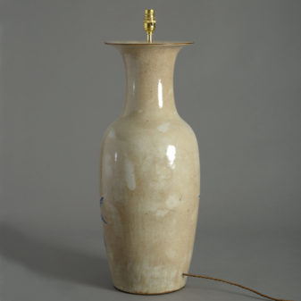 A mid-19th century chinese export porcelain vase lamp