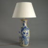 Tall blue glazed vase lamp