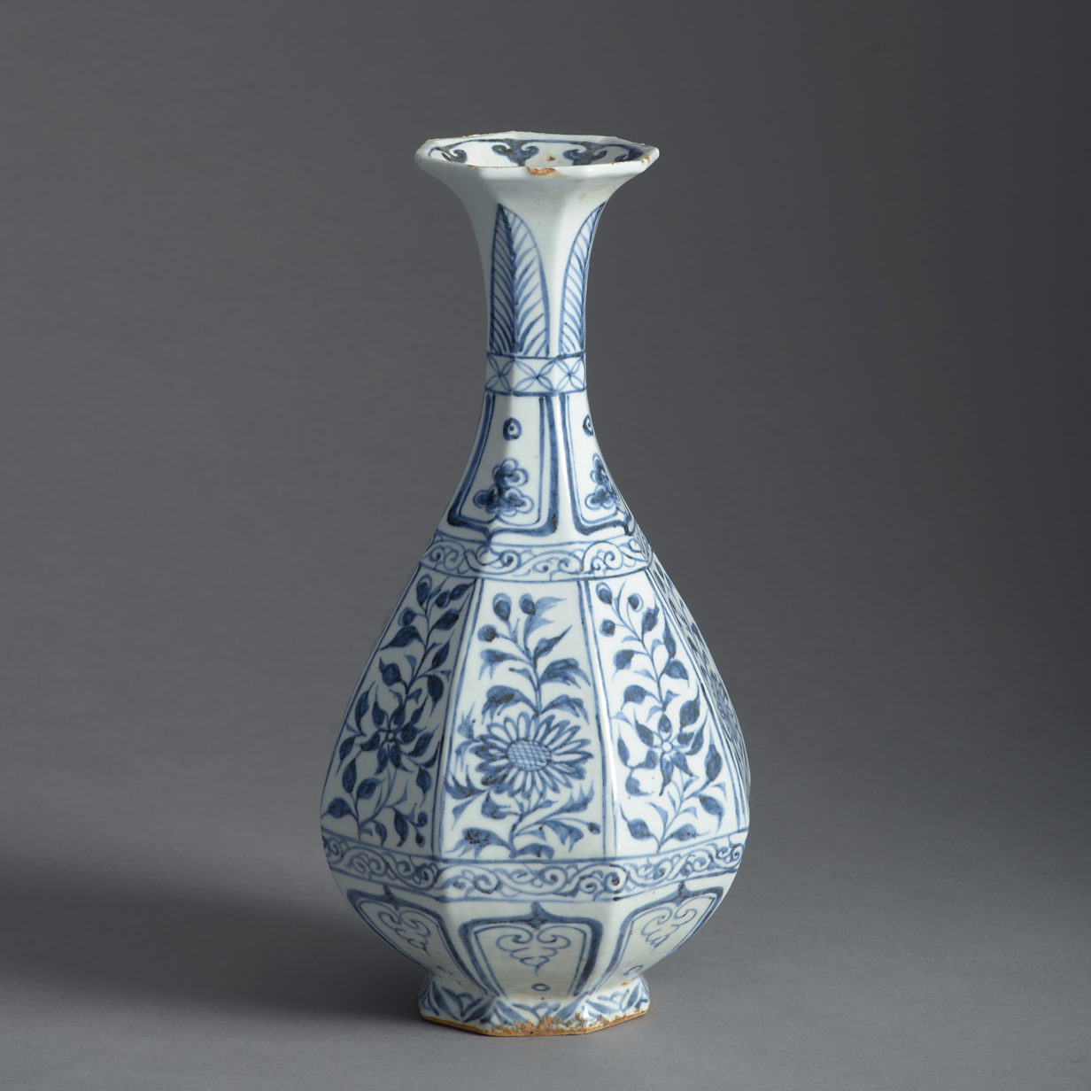 Turkish blue and white vase