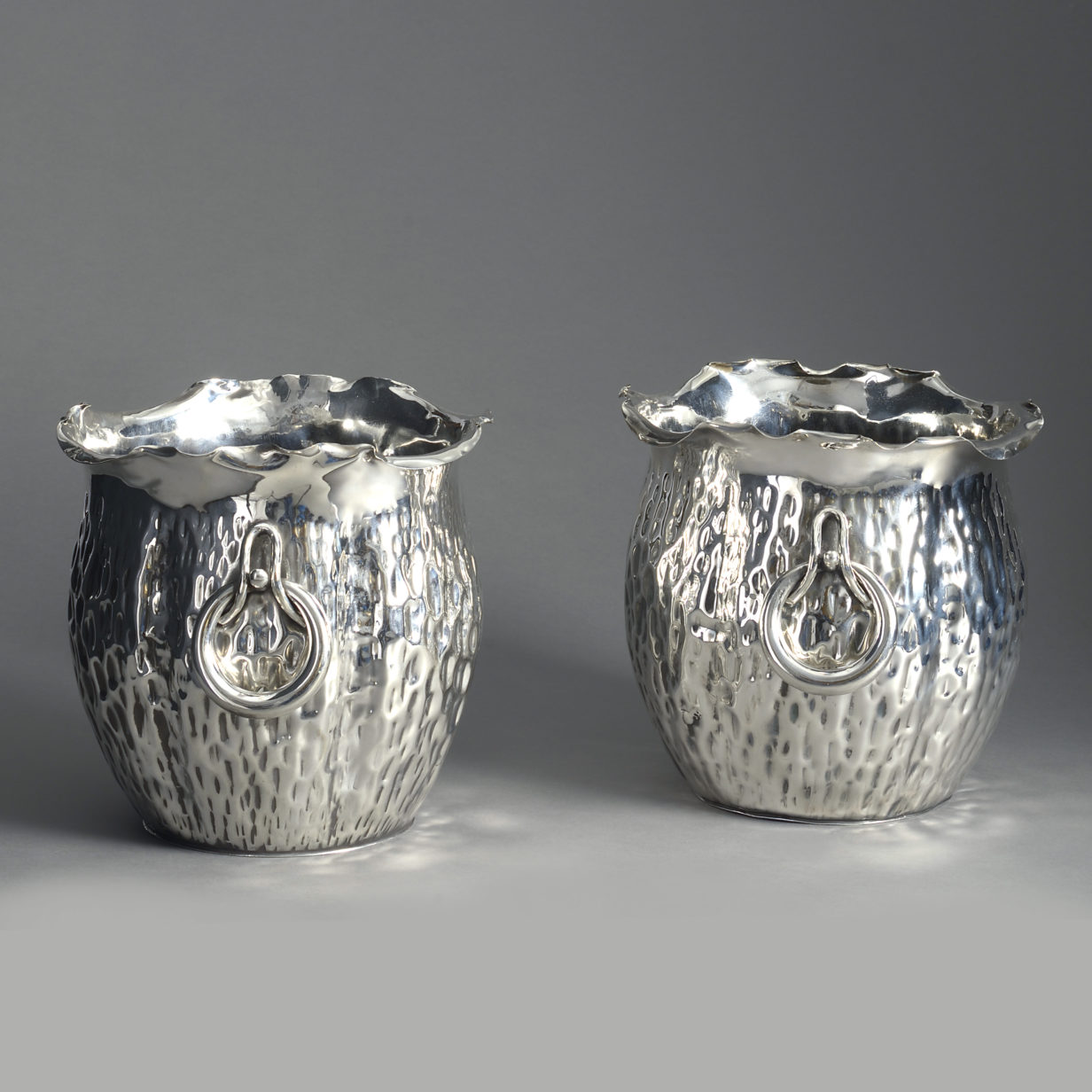 Pair of 19th century silver planters or coolers by hukin & heath