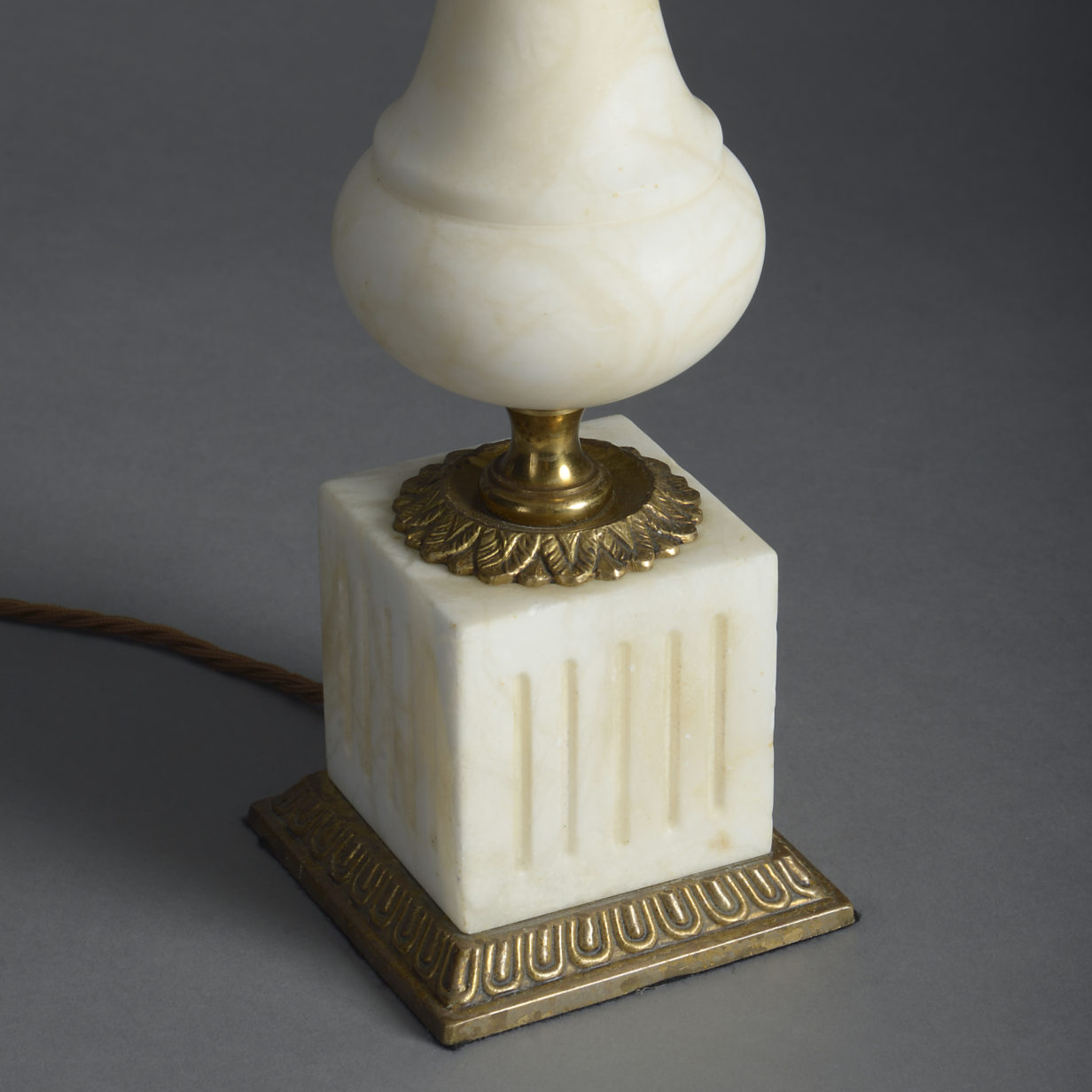 Marble and brass lamp