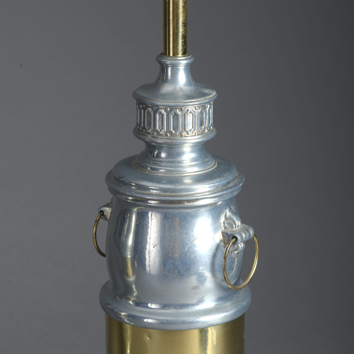 19th century chrome and brass lamp