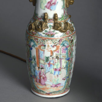 19th century mandarin vase lamp