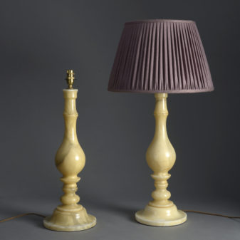 Pair of Alabaster Lamps