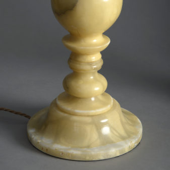 19th century pair of alabaster lamp