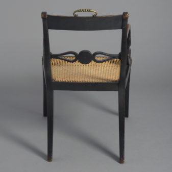An Early 19th Century Regency Period Ebonised Armchair
