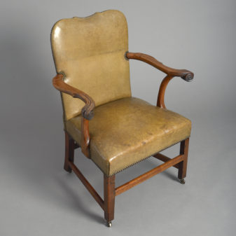 18th century george ii period leather upholstered armchair