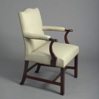 A mid-18th century george iii period mahogany gainsborough armchair