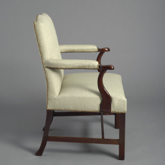 A mid-18th century george iii period mahogany gainsborough armchair
