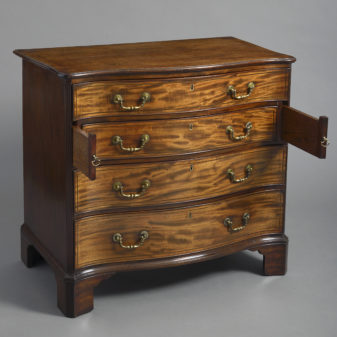 18th century george iii period mahogany serpentine chest of drawers