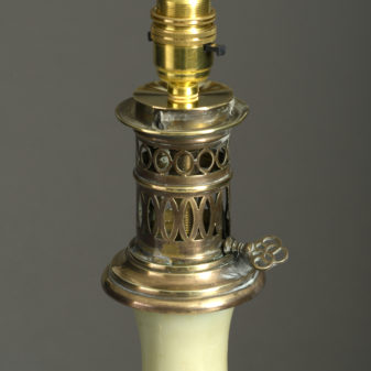 19th century opaline glass lamp