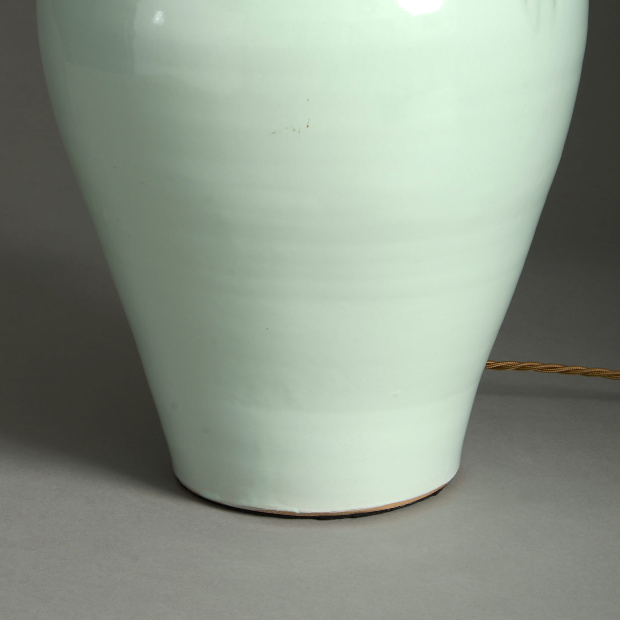 Green glazed vase lamp