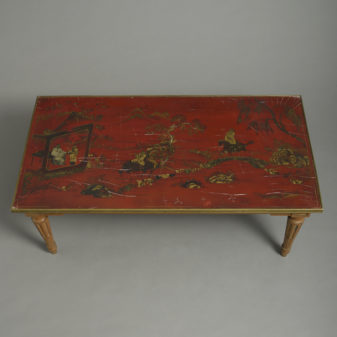A Red Lacquer Low Table or Coffee Table