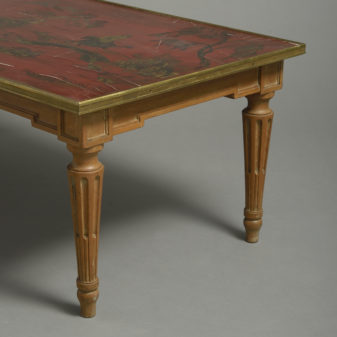 A Red Lacquer Low Table or Coffee Table