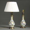 Pair of opaline glass lamps