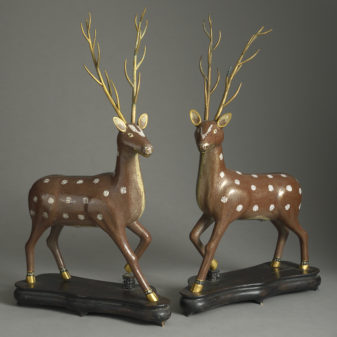 Pair of Cloisonne Stags