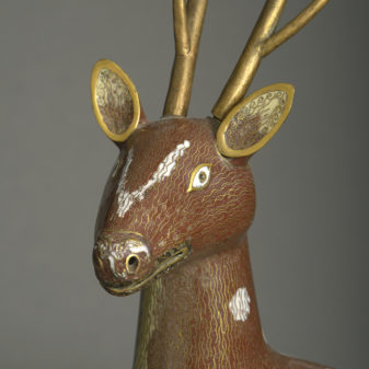 Pair of cloisonne stags