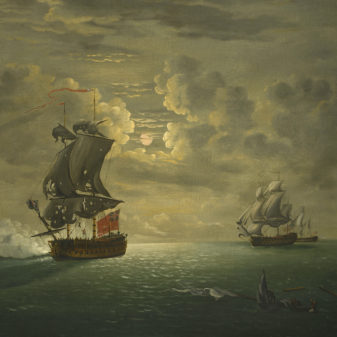 Studio of Richard Paton, The Capture of the 'Foudroyant' by HMS 'Monmouth' 18th Century Oil on Canvas