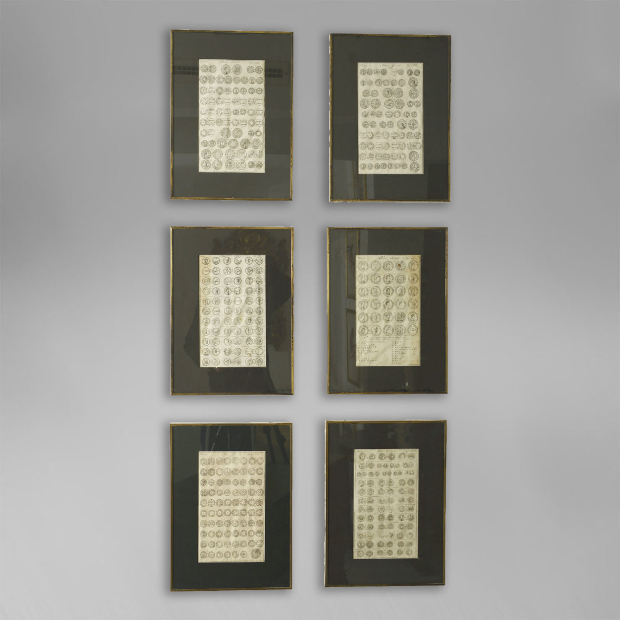 Six Early 19th Century Framed Ancient Coin Engravings