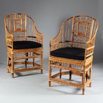 Four bamboo armchairs