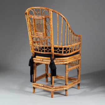 Four bamboo armchairs