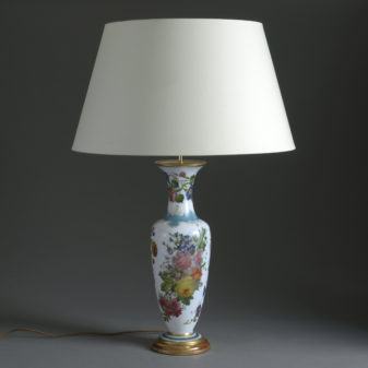 Tall Opaline Glass Lamp