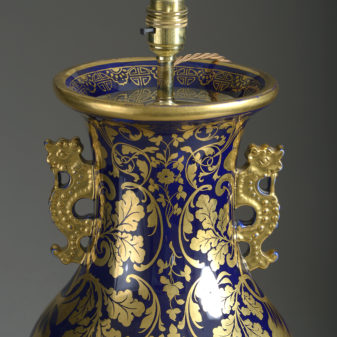 Mason's ironstone foliate vase lamp