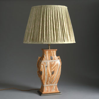 Faux Bois Pottery Lamp