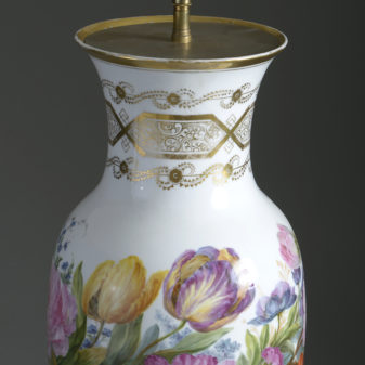 Large 19th century porcelain vase lamp