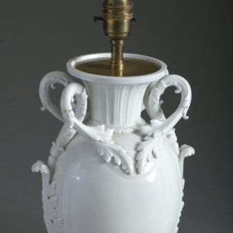 Large 19th century porcelain vase lamp