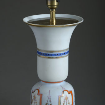 19th century opaline glass vase lamp