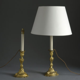 Pair of Rococo Ormolu Lamps