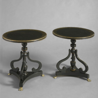 Pair of Early 20th Century Ebonised End Tables