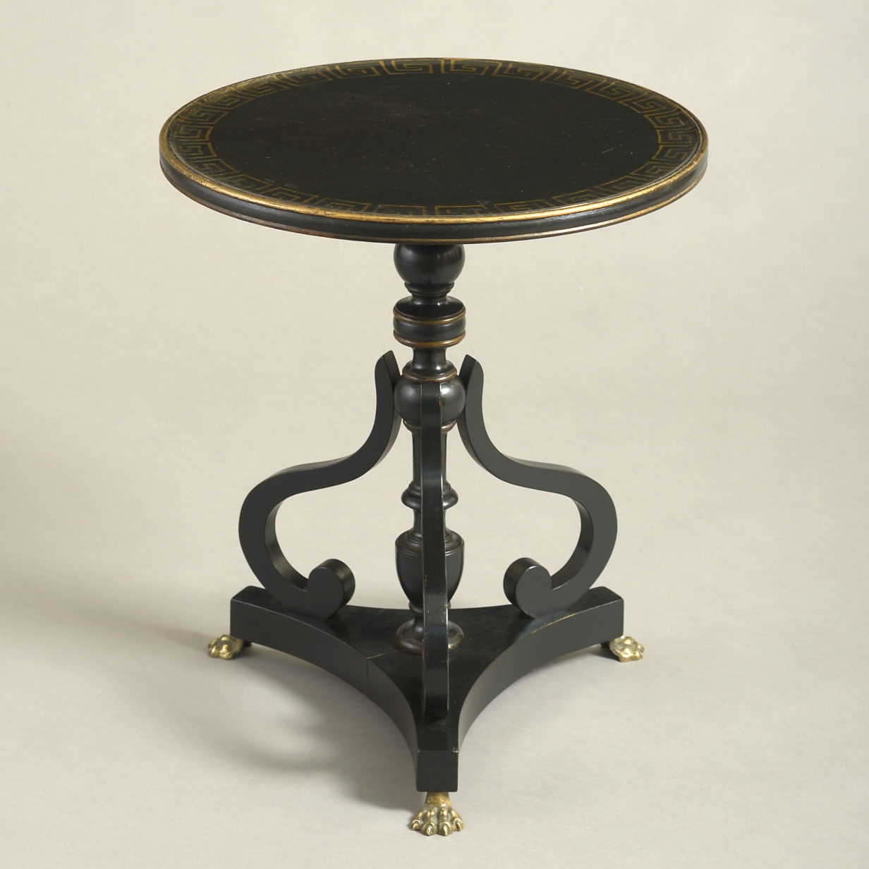 Pair of early 20th century ebonised end tables