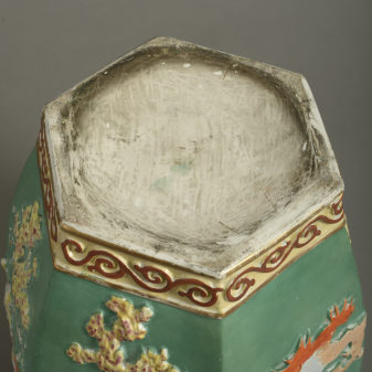 Green chinese garden seat