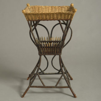 19th Century Victorian Basket & Canework Occasional Table