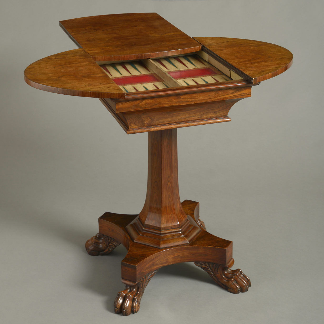 19th century regency period padouk games table