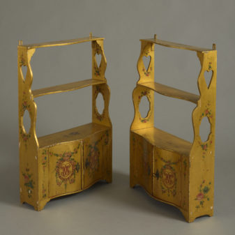 Pair of Yellow Hanging Shelves