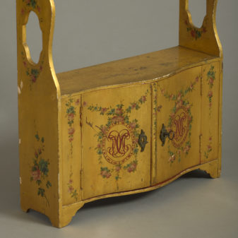 Pair of yellow hanging shelves